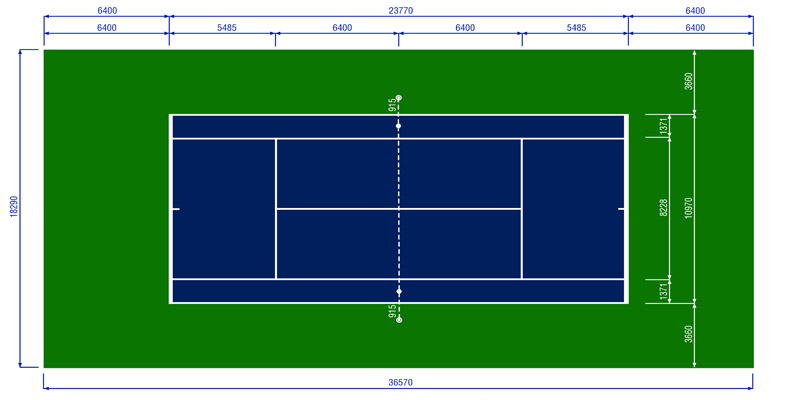 Kích thước sân tennis chuẩn cần quan tâm